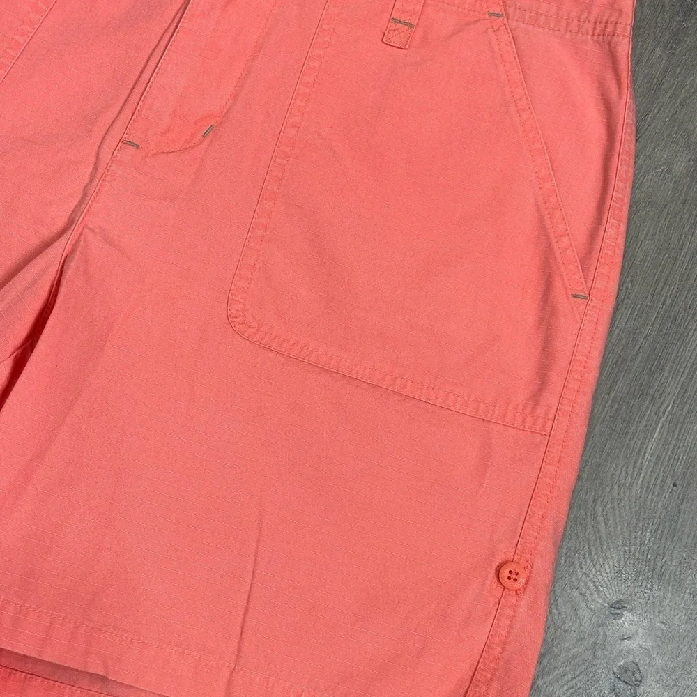 Women’s Eddie Bauer 8 Medium Shorts Ripstop Chino Khakis Pink Bermuda Rolled Hem